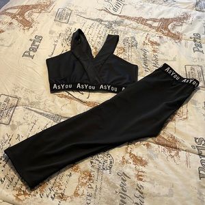 2 piece AsYou athletic sports bra  and leggings AsYou brand by asos